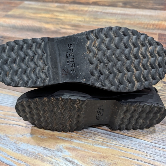 Sperry Waterproof Leather Black Buckle Boots Size 8 - Picture 5 of 8